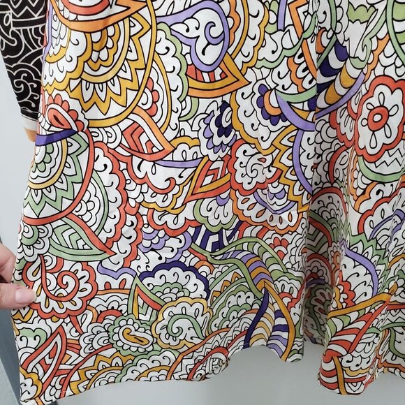 Sunny Leigh Women's Mixed Media Bohemian Paisley Print Surplus Kimono Top Size M - Picture 4 of 6